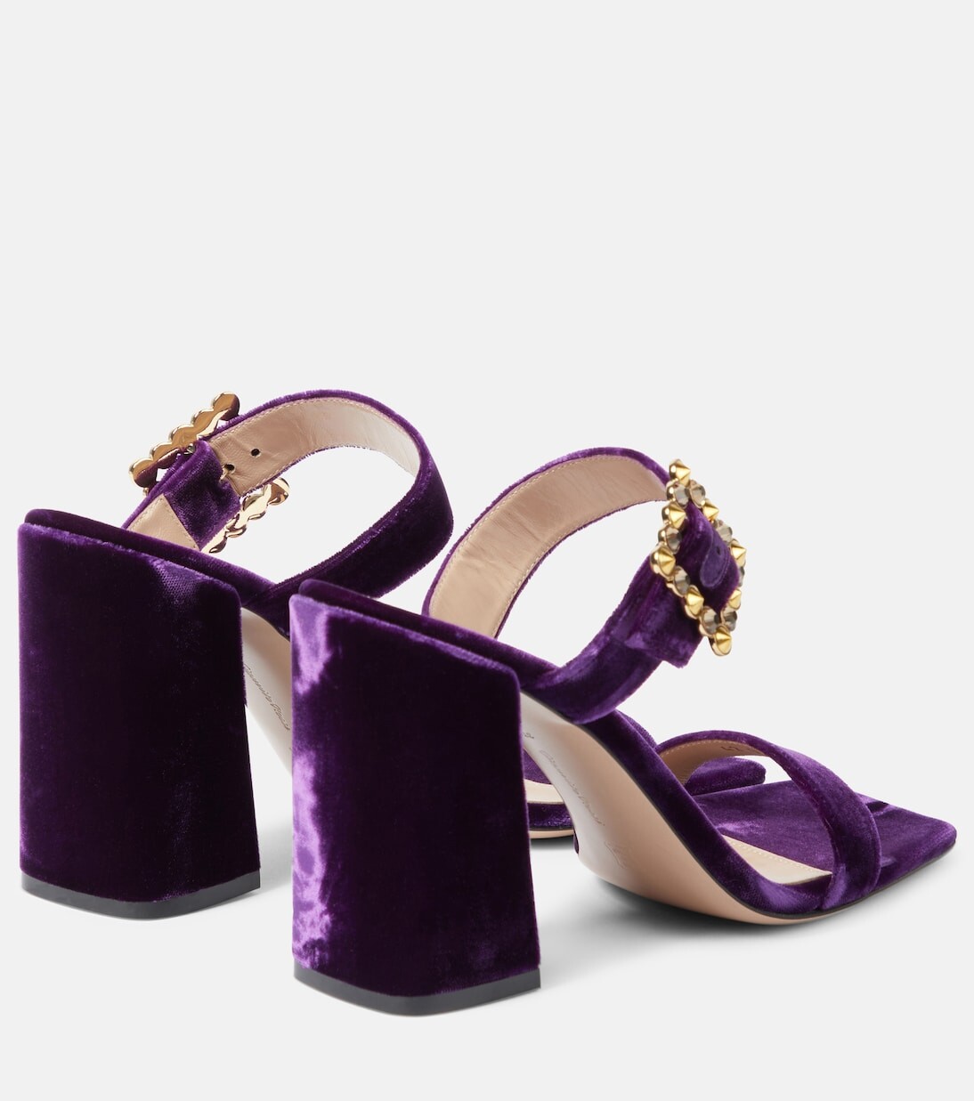 Украшенные бархатные мюли Gianvito Rossi, фиолетовый — фото 3