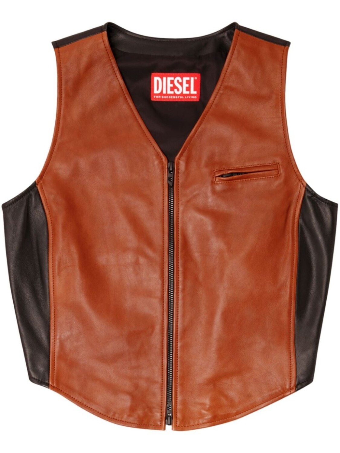 

Кожаный топ L-Ustra Diesel, коричневый