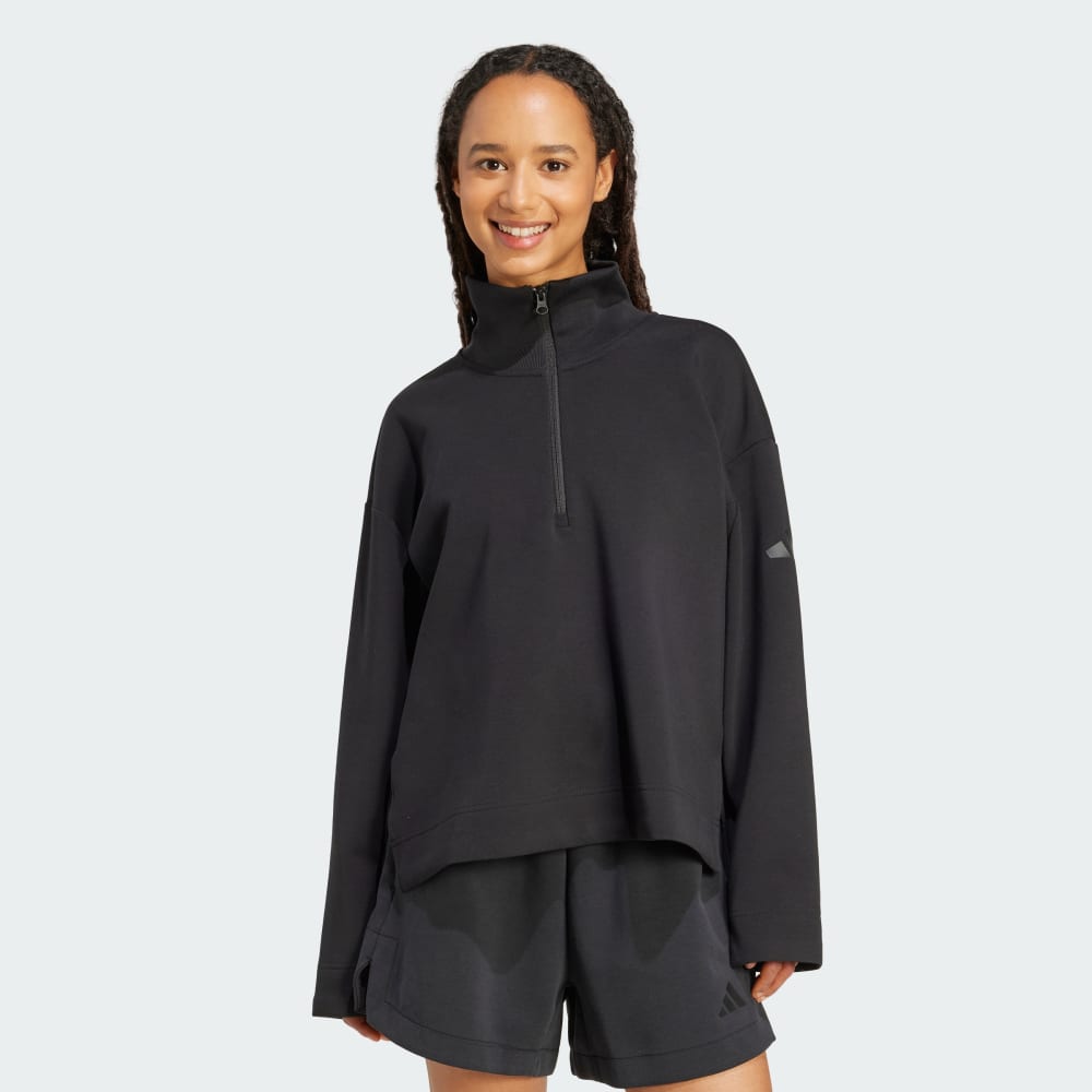 

Толстовка Adidas Soft Lux Quarter-Zip, черный