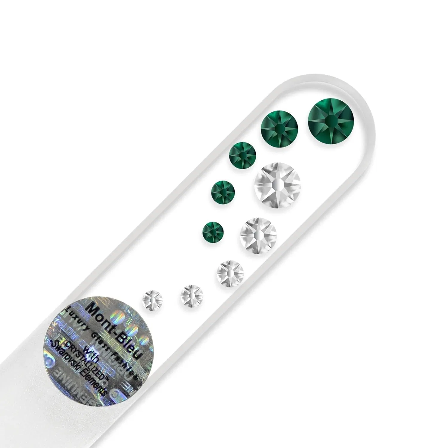 Мини-пилка для ногтей стеклянная «Mont Bleu» с кристаллами Swarovski Mont Bleu, Emerald - Crystal