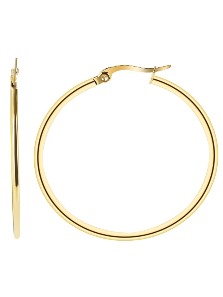 

Adeliás Женские серьги - серьги-кольца из нержавеющей стали в золотом исполнении