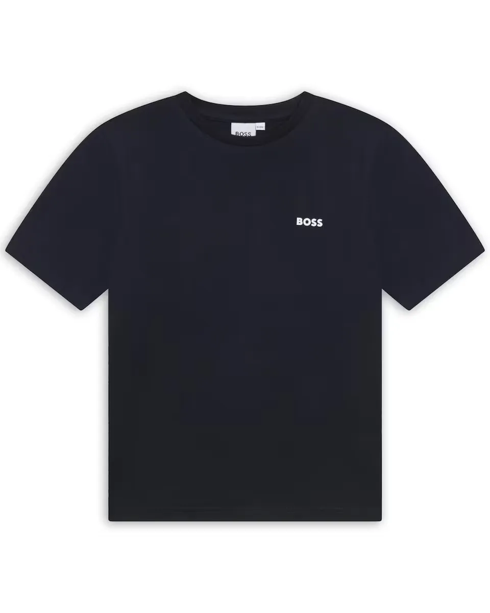 

Детская хлопковая футболка BOSS Kidswear, темно-синий