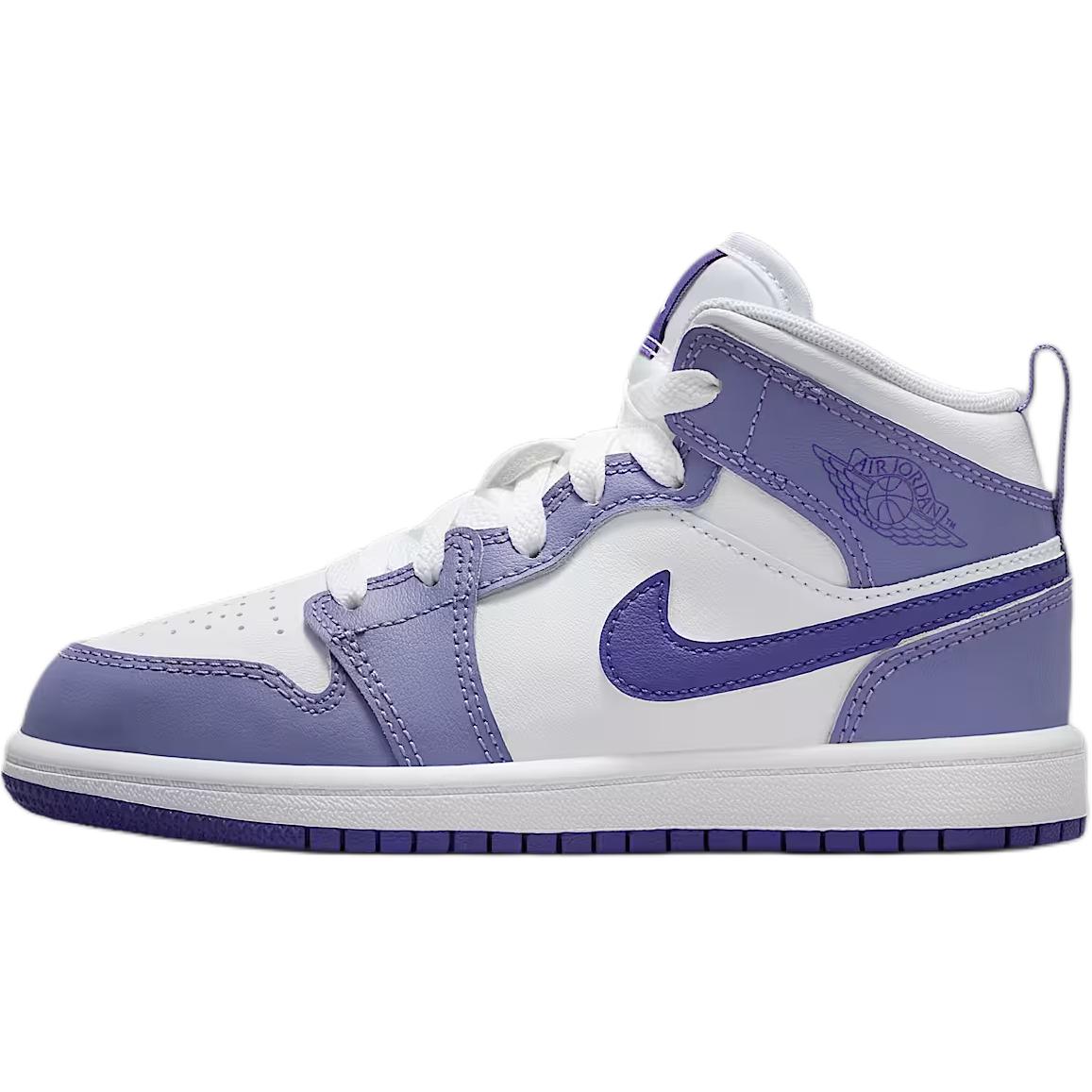 

Jordan Air 1 Abrasion Resistant Mid top детские баскетбольные кроссовки Purple White Kids'