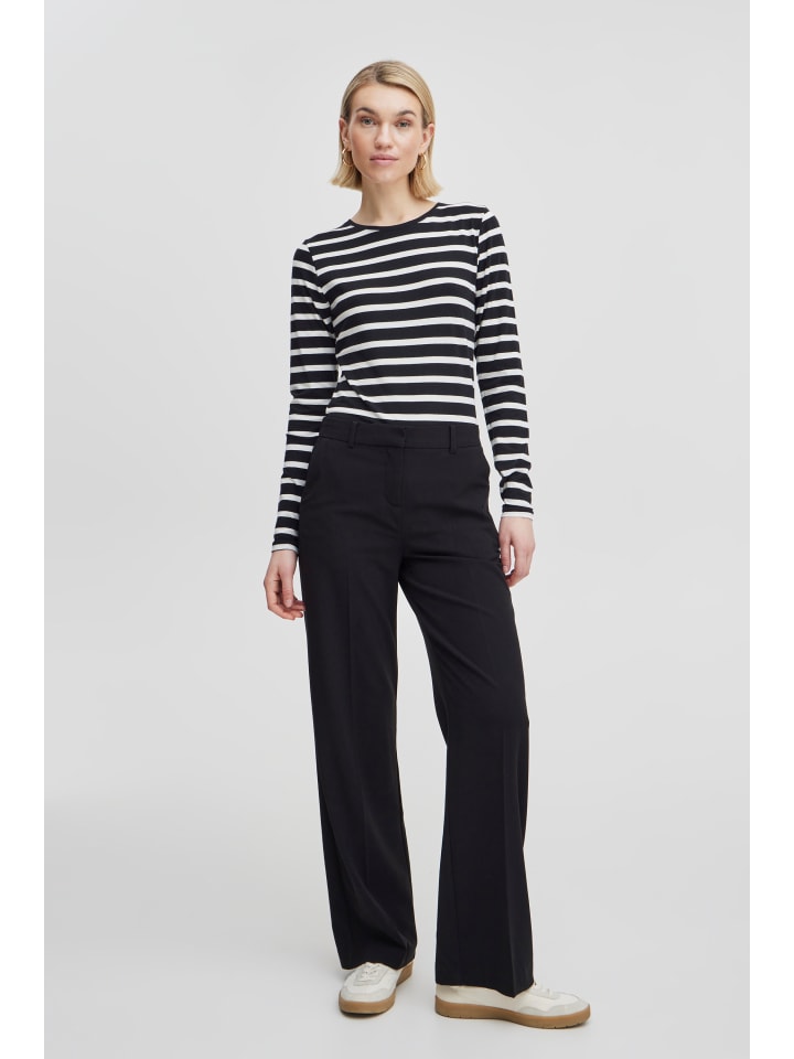 

Рубашка с длинными рукавами BYPAMILA, облегающая, в бежево-белой гамме b. young