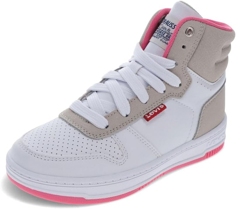 

Кроссовки Levi's Unisex-Child Drive Hi, белый/розовый