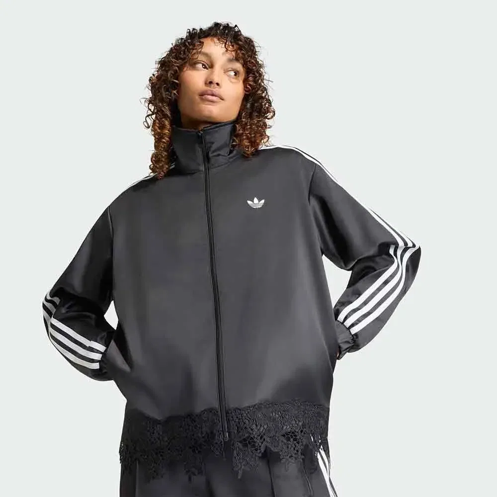 Худи свободного кроя на молнии Satin Lace Firebird Loose Adidas Originals, черный — фото 4