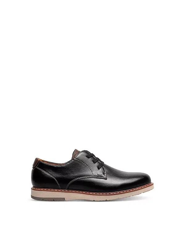Детские классические туфли для мальчиков с эластичными шнурками Vibe Plain Toe Oxford Florsheim Kids, черный — фото 2