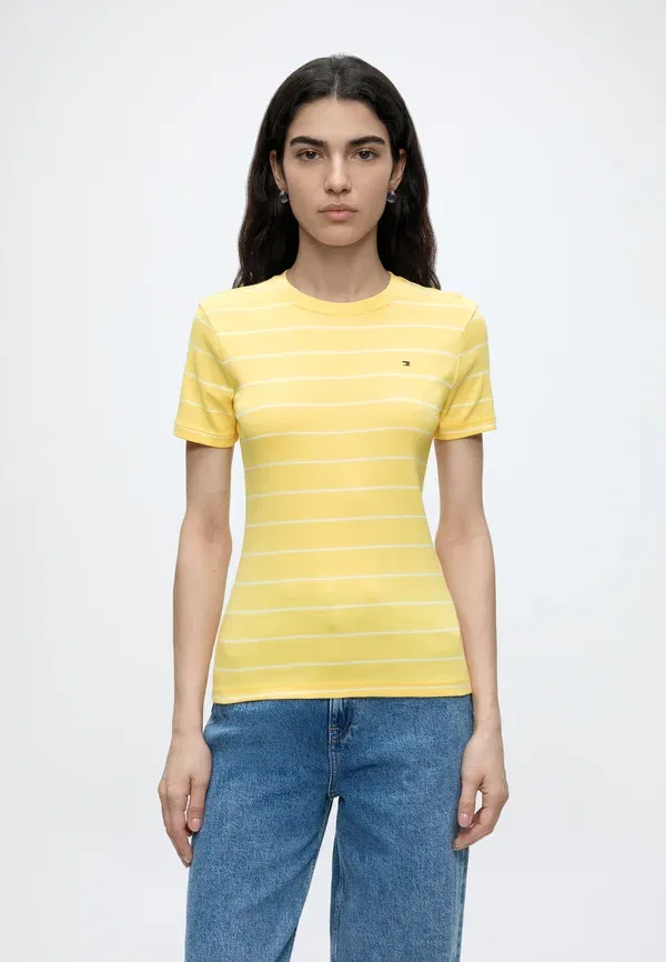 Футболка с принтом Slim cody Tommy Hilfiger, Citronella, Ecru, экрю