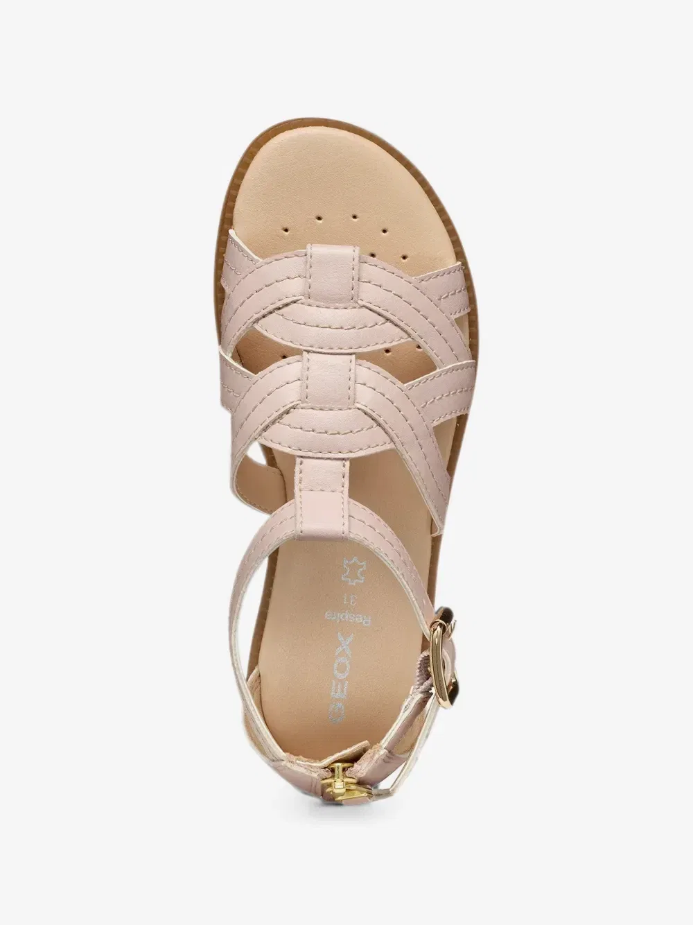 Босоножки-клетки с застежкой-пряжкой Karly Geox Kids, розовый — фото 4