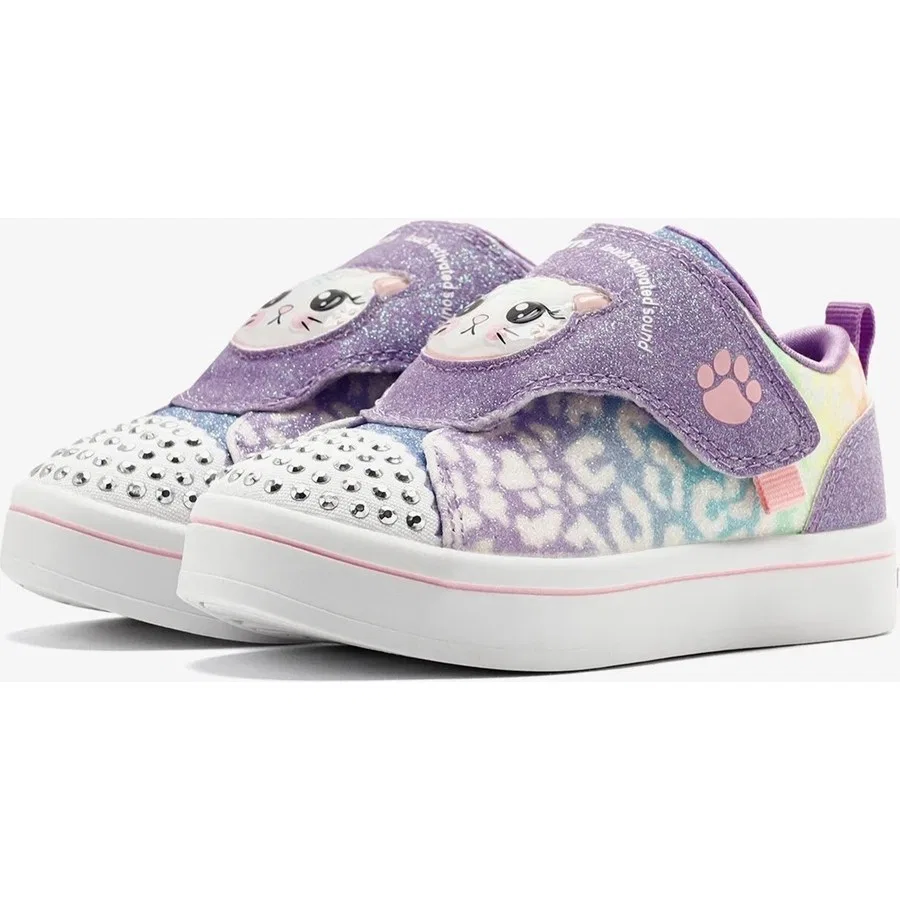 Кроссовки детские с подсветкой и звуком Twi-Lites-Twinkle Pets Skechers, Фиолетовый — фото 3