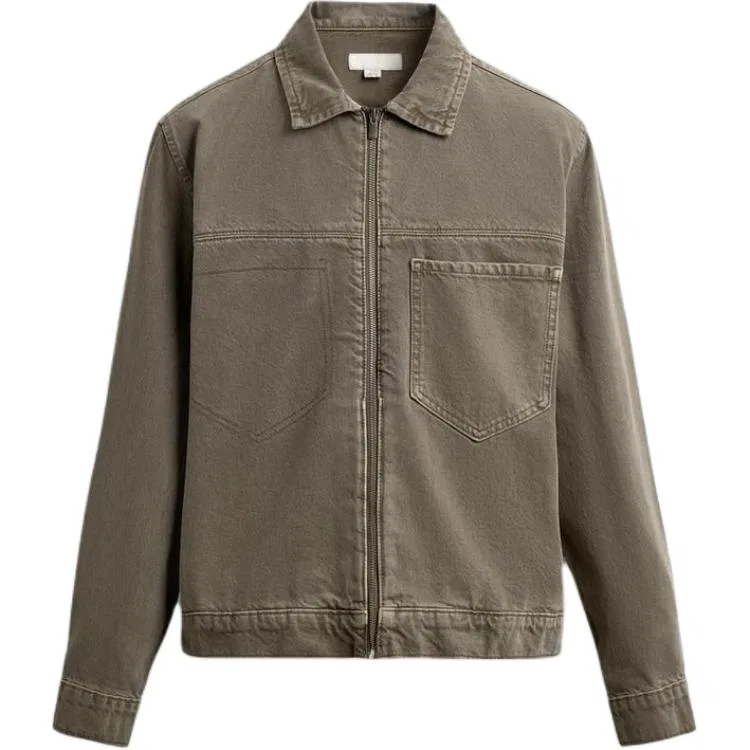 Мужская джинсовая куртка с отложным воротником Tan ZARA, Tan