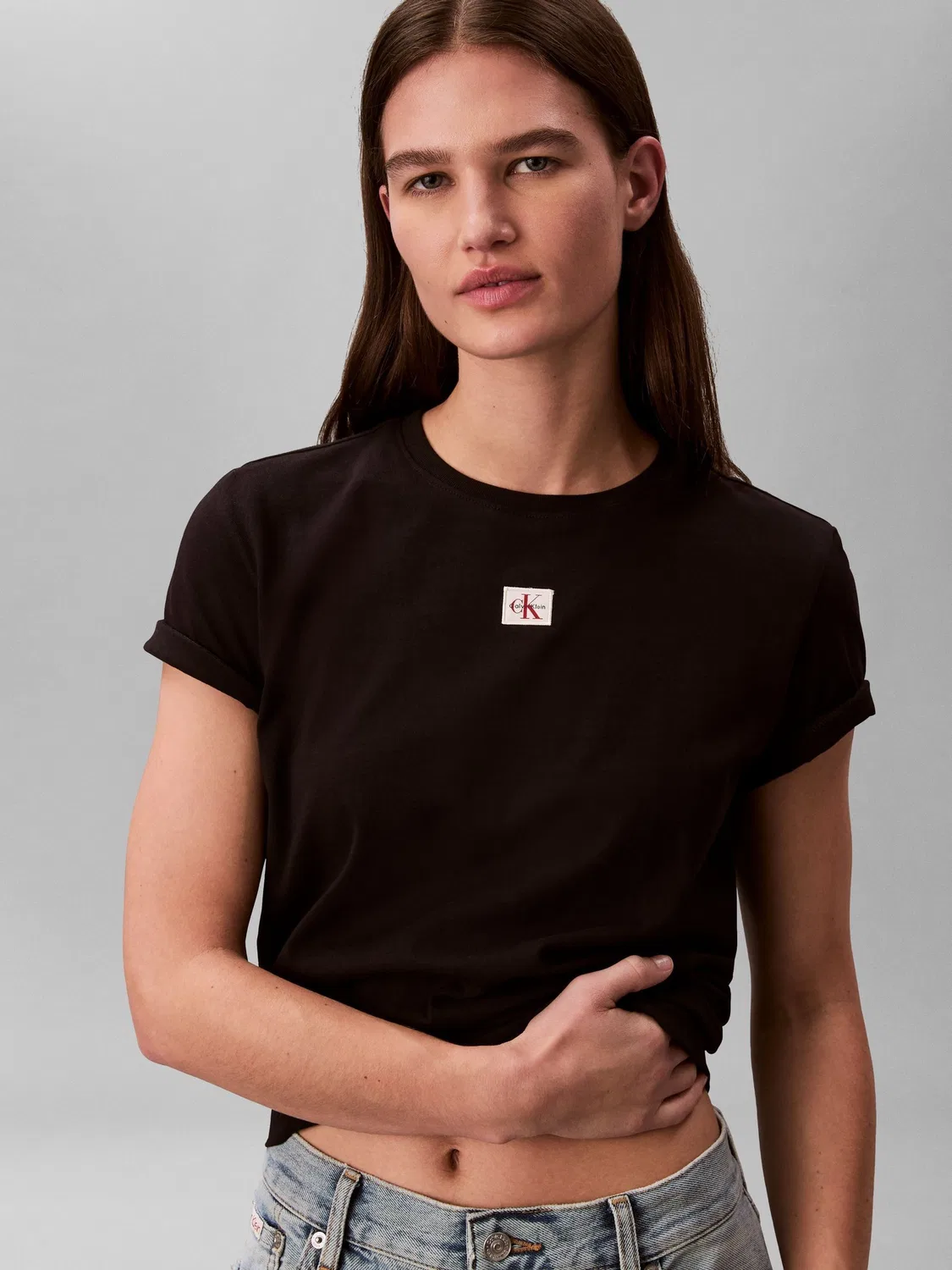 Футболка с тканым лейблом Calvin Klein, черный — фото 4