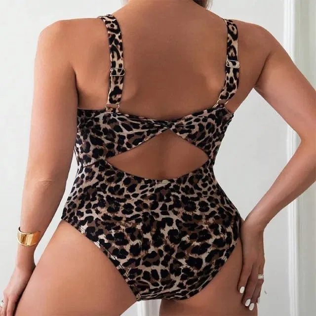 Женский купальник слитный с леопардовым принтом PQ-HD5082, Leopard — фото 2