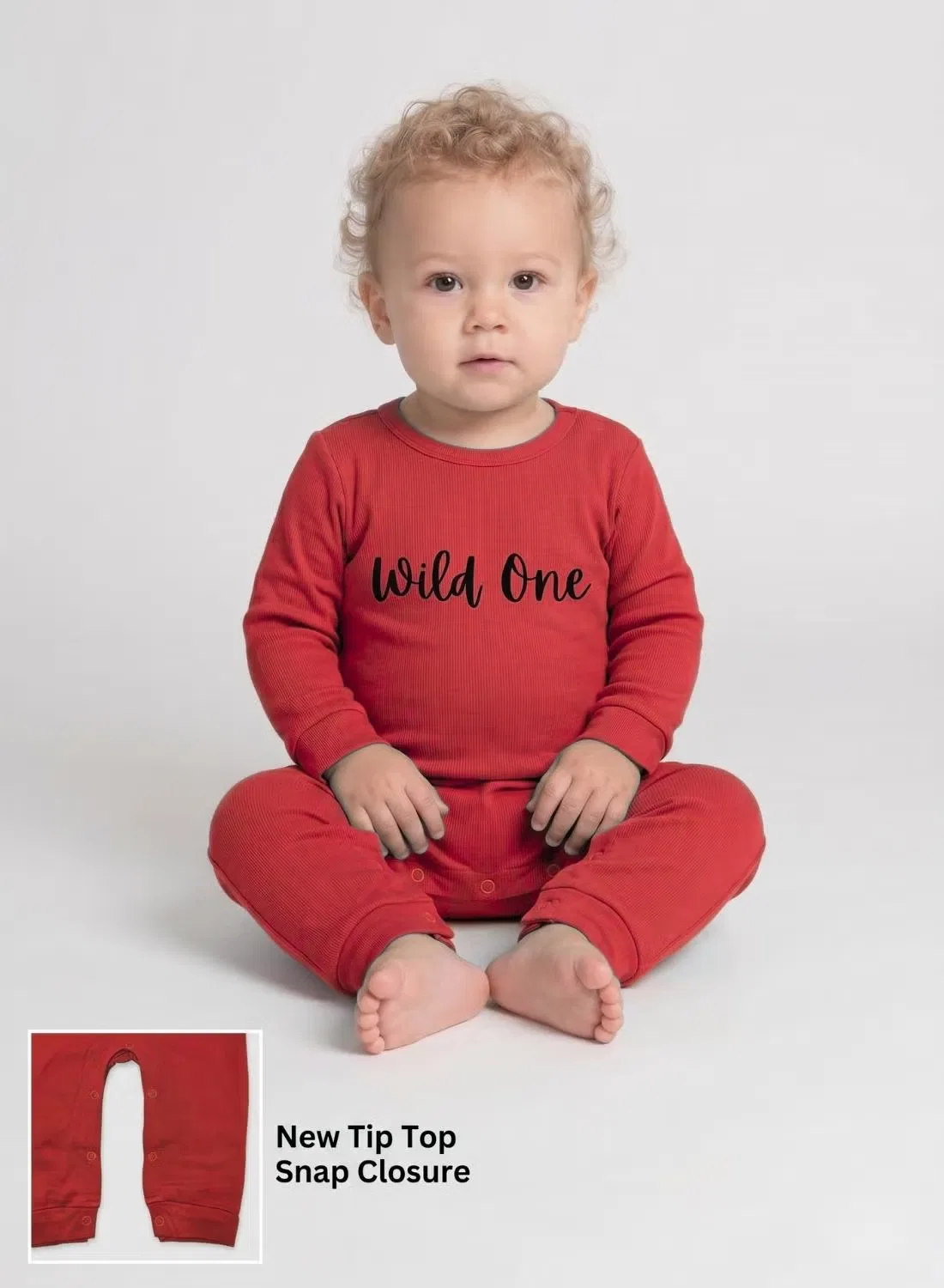 Боди-комбинезон с длинным рукавом Baby wild one Babyqlo, красный — фото 4