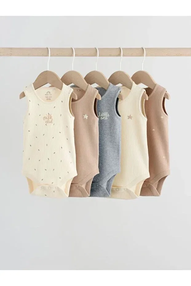 Детское боди-комбинезон для девочек хлопковый комплект 5 предметов Next Baby, Multicolor