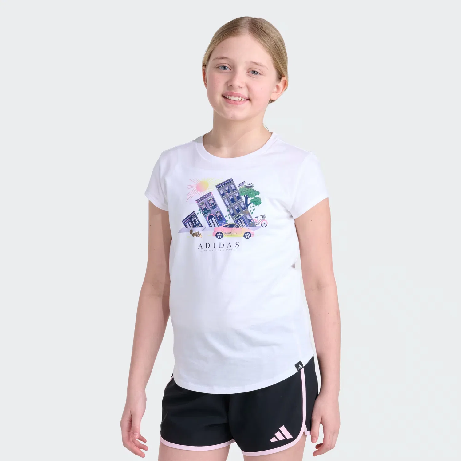 Детская футболка с короткими рукавами Adidas Sportswear, белый