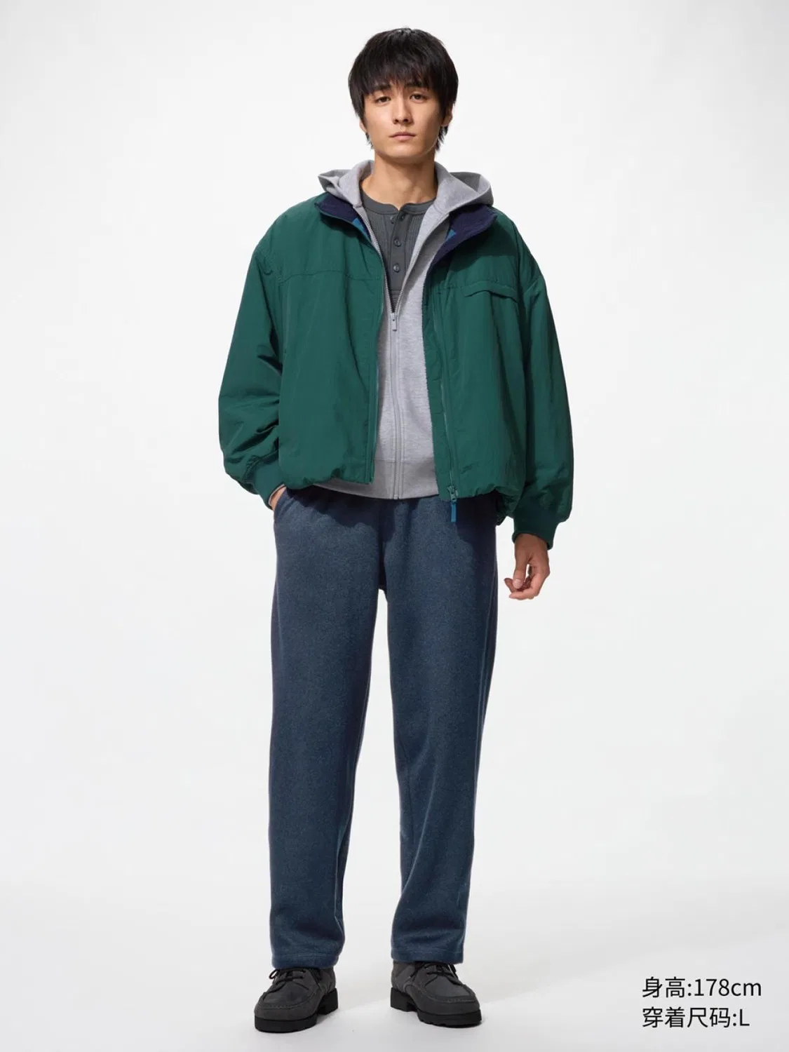 Брюки утепленные с флисовой подкладкой Uniqlo, темно-синий