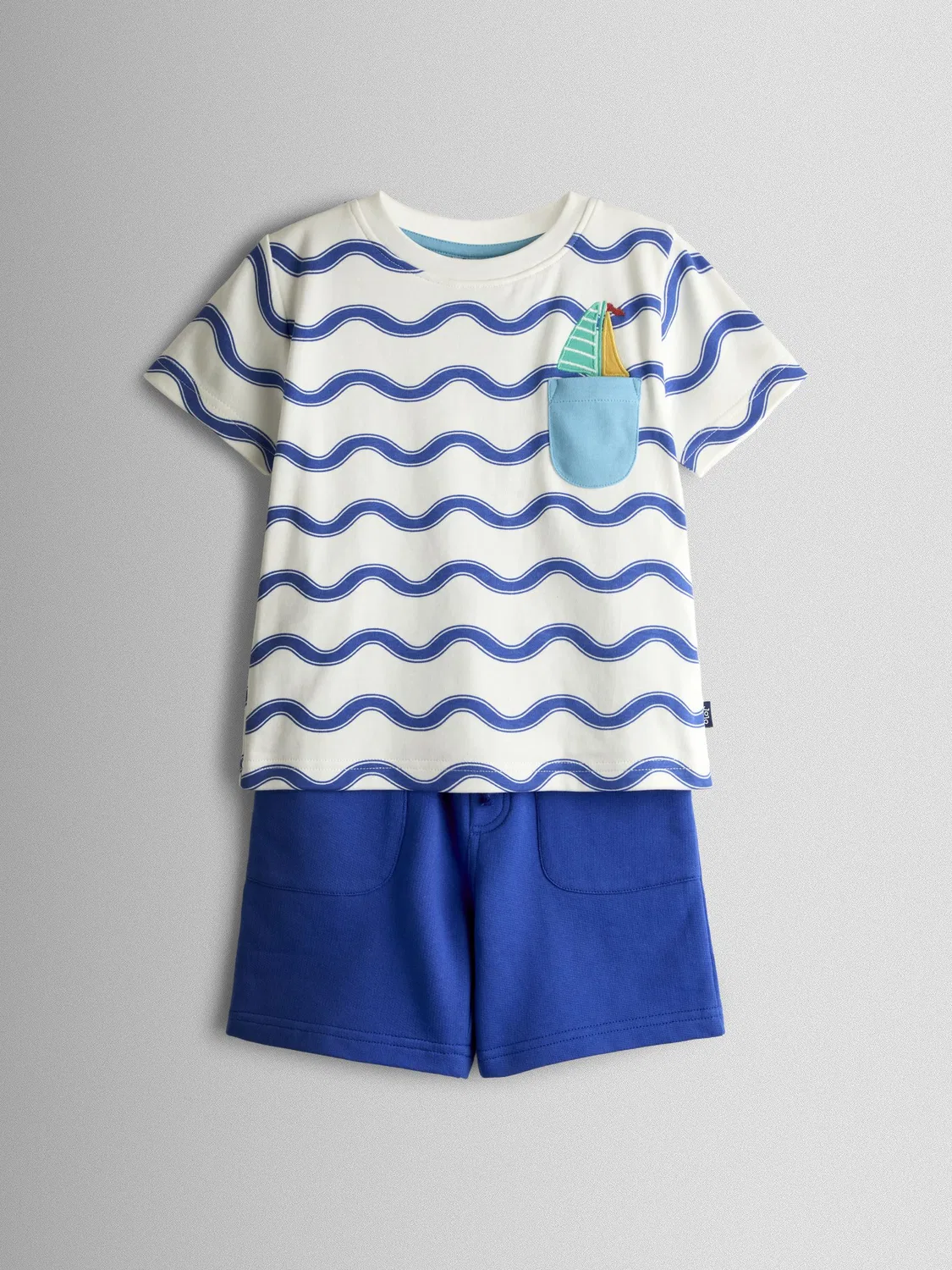 Комплект из футболки и шорт с карманом, Blue Boat, JoJo Maman Bébé, синий