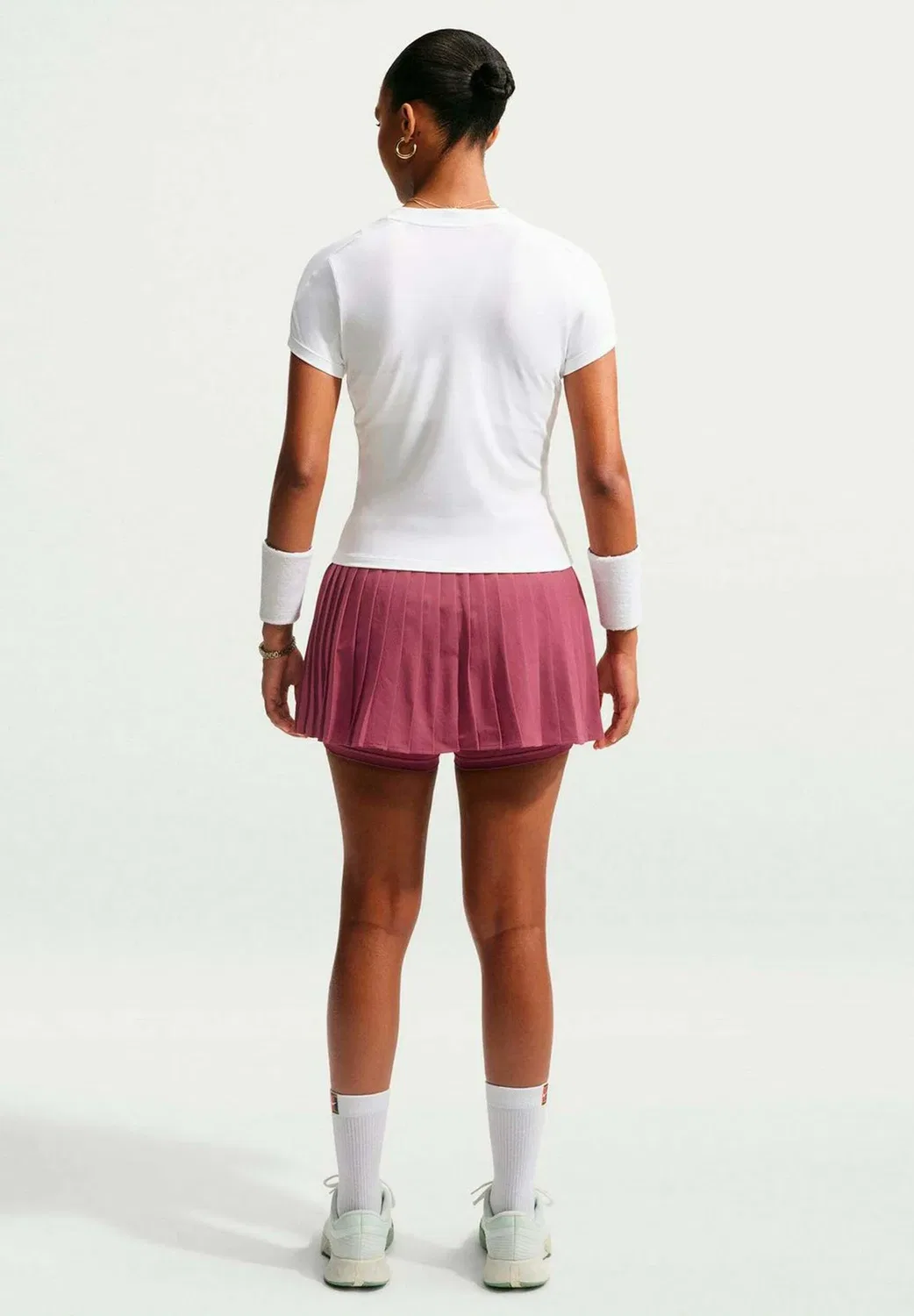 Rock w nk df vctry skrt hr plated - sport skirt Nike Performance, Pink Smoke White — фото 3