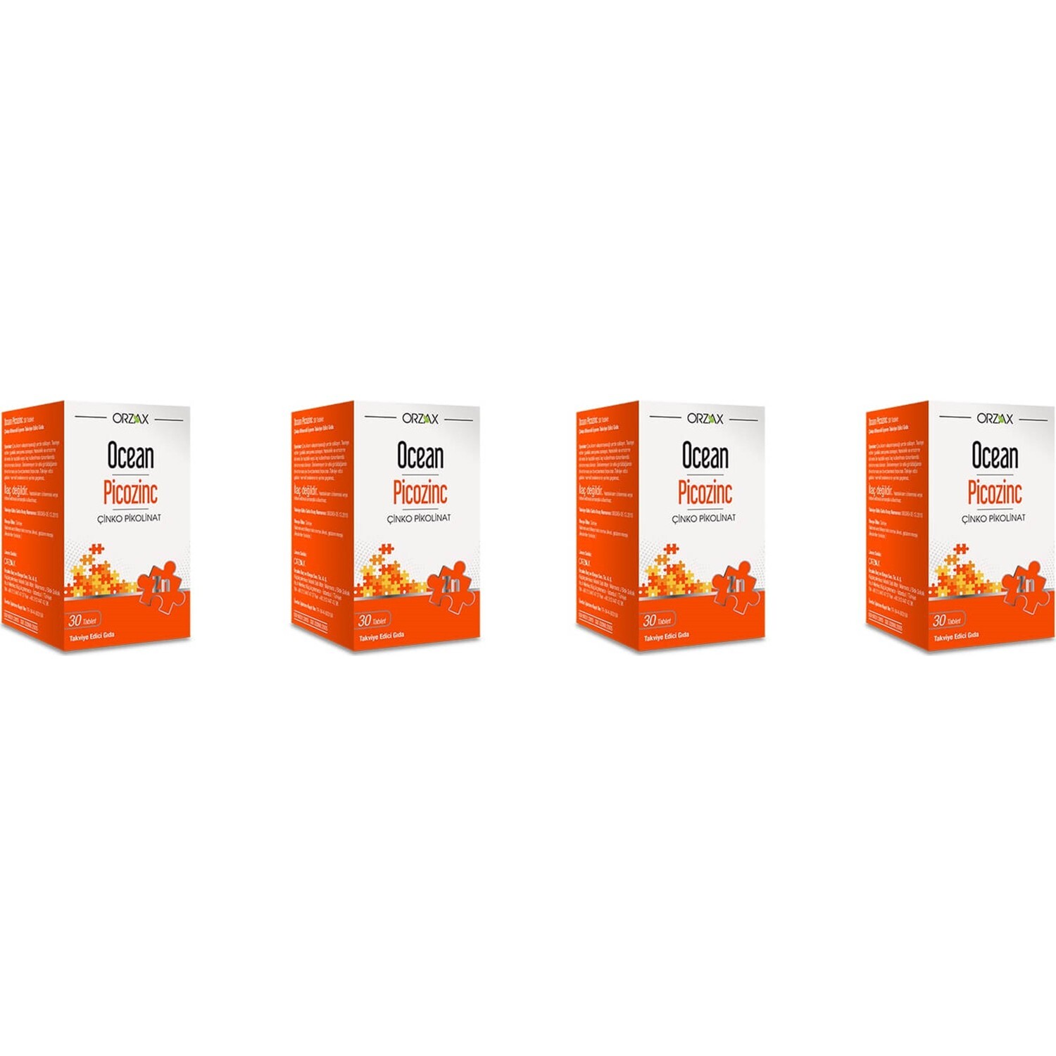 

Добавка Orzax Ocean Picozinc Supplementary Food, 4 упаковки по 30 капсул