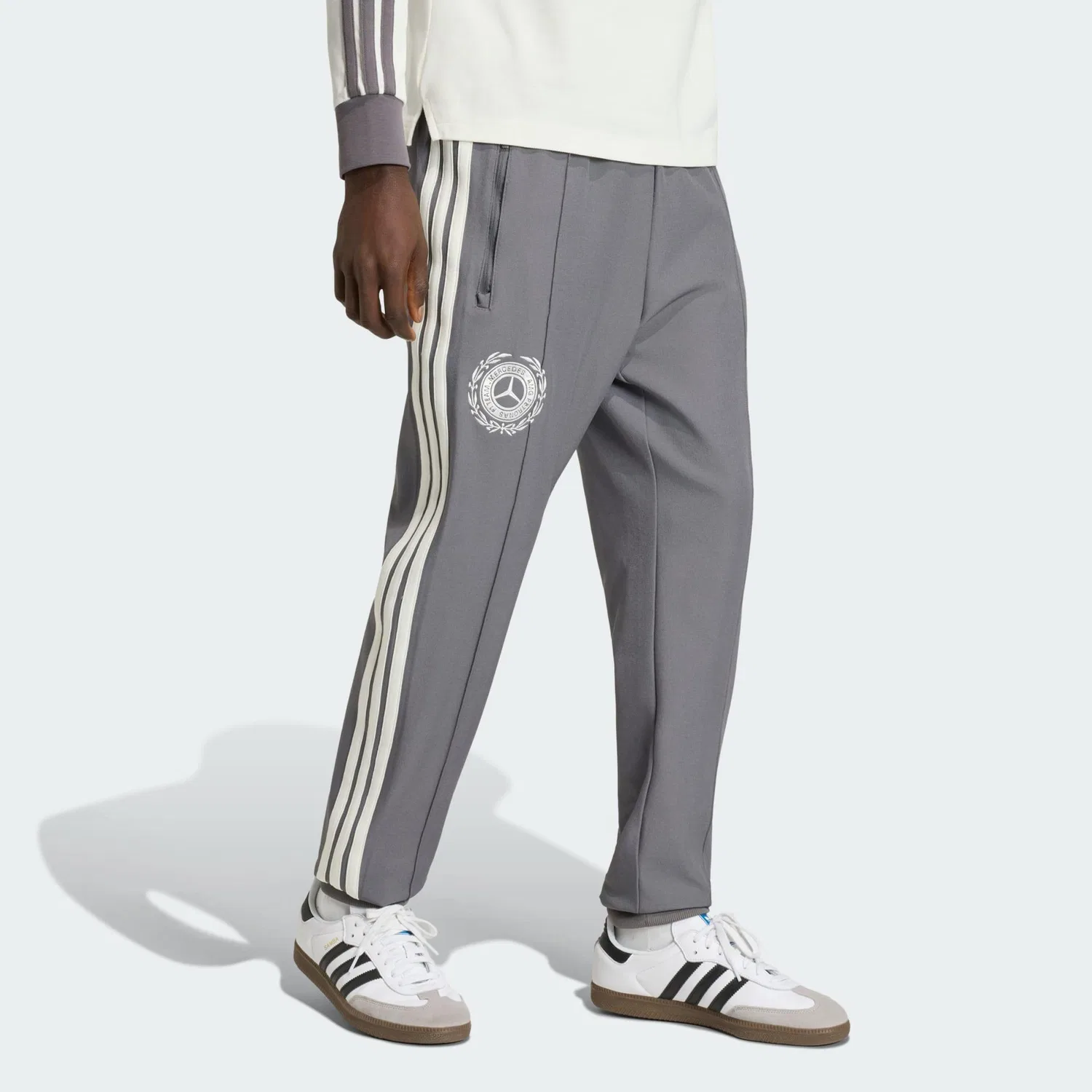 Мужские спортивные штаны с завязкой Mercedes-AMG Petronas Formula 1 Team Silver Arrows Icon Adidas, Grau Weiss
