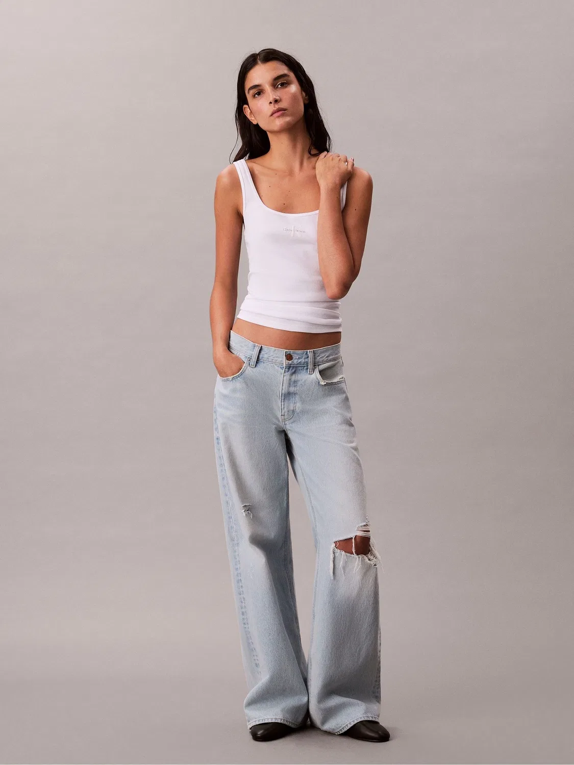 Топ Calvin Klein Monologo, белый — фото 3