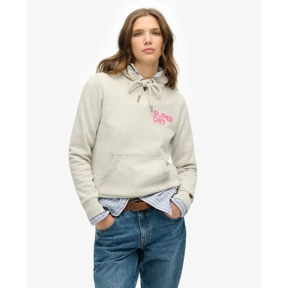 Женское худи с принтом Regenbogen gestreifte Kapuze Superdry, Grau — фото 3