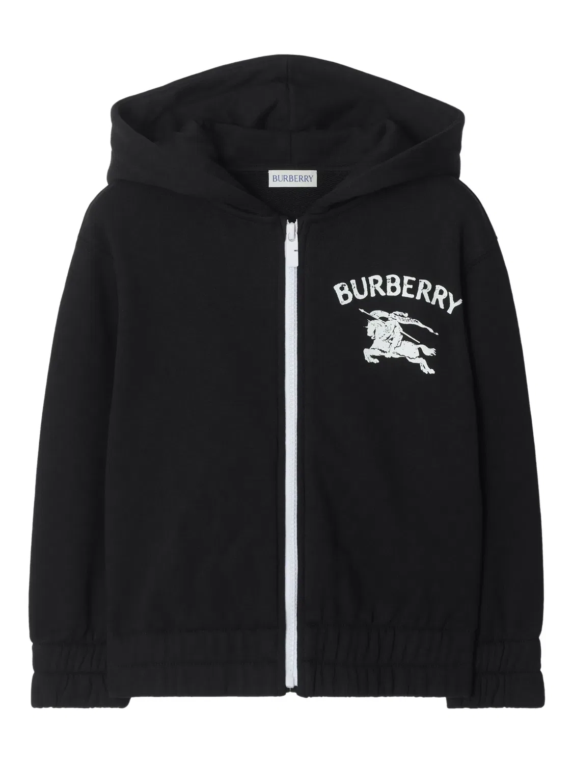 Худи с логотипом для верховой езды с замком-молнией Burberry, черный