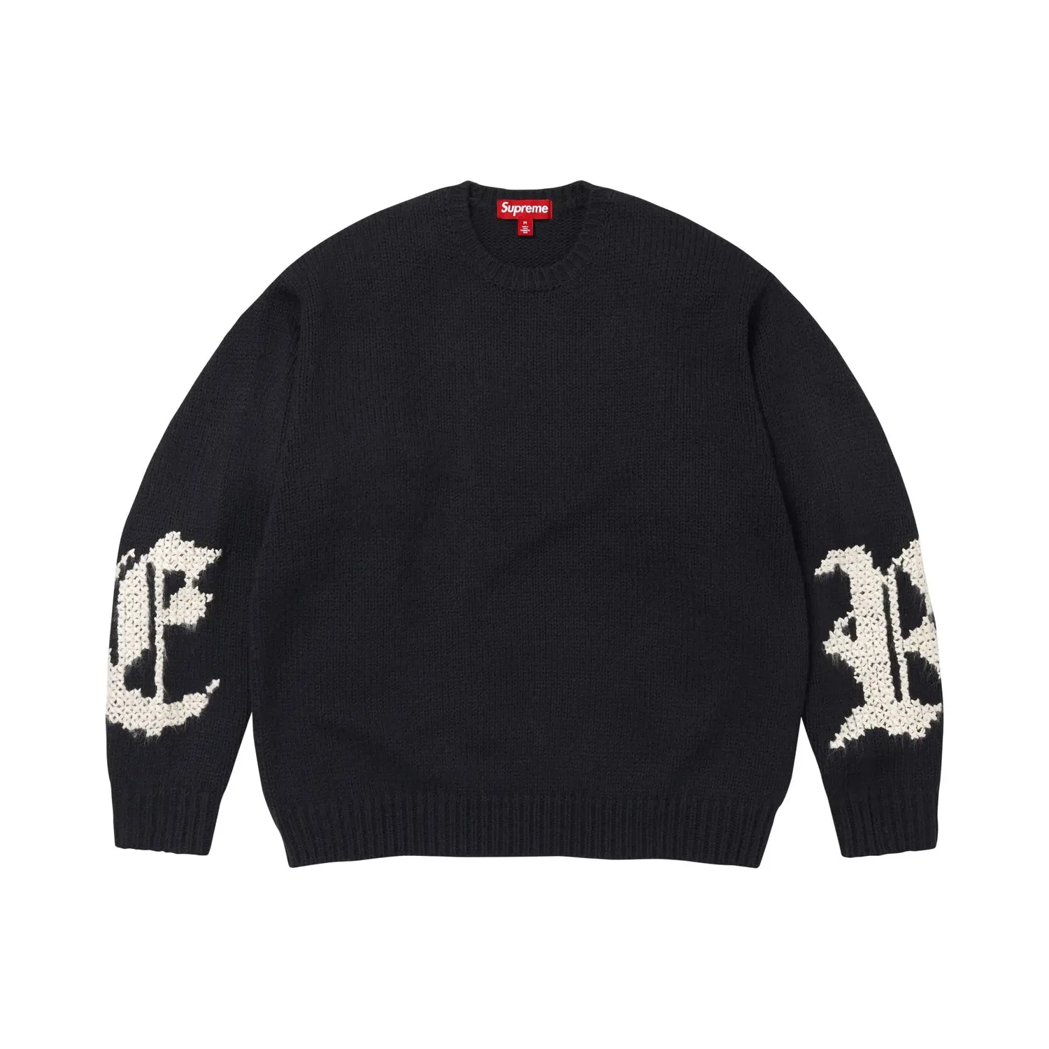 Свитер с вышитым крестом Cross Stitch Logo Supreme, Black — фото 2