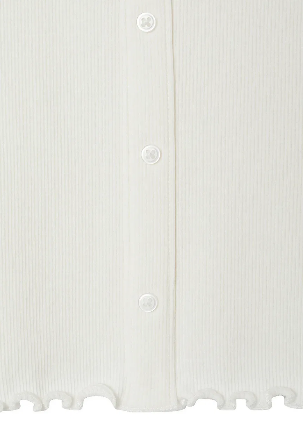 Langarmshirt aus ripp mädchen, zierknopfleiste - топ с длинными рукавами Vertbaudet, Wollweiß — фото 3