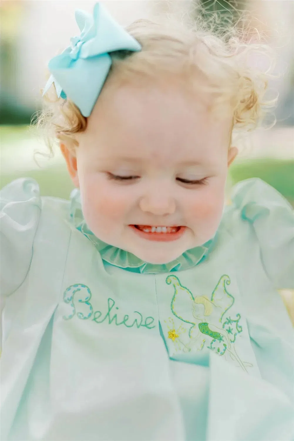 Детский боди-комбинезон для девочек с ручной вышивкой Believe Bubble THE PROPER PEONY, Mint — фото 2