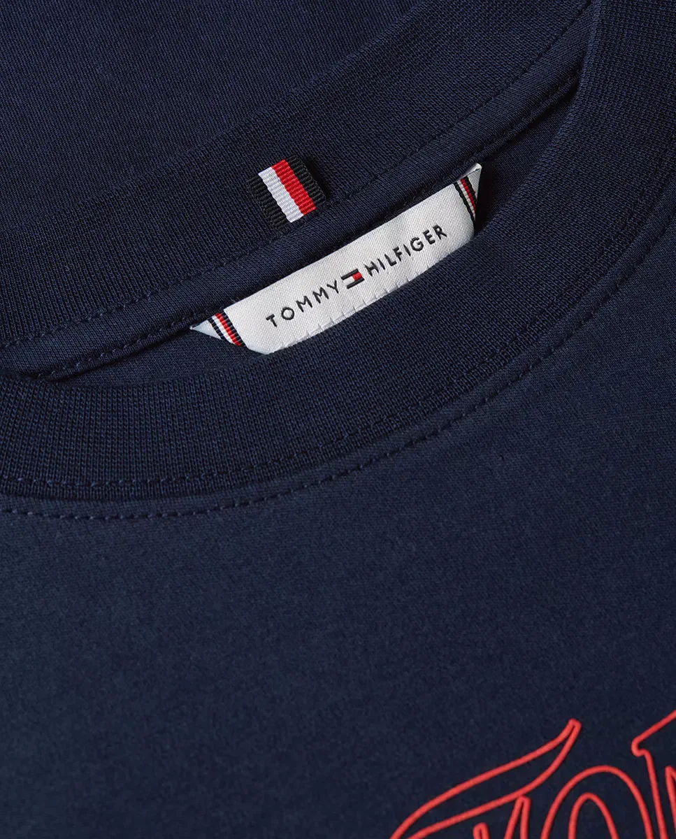Женская футболка с коротким рукавом с принтом Tommy Hilfiger, Azul Marino — фото 3