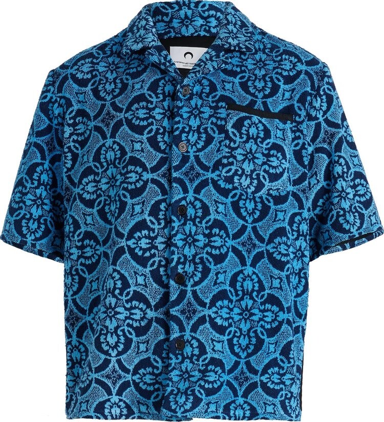 

Рубашка Marine Serre Oriental Towels Bowling Shirt 'Oriental Aquarius', синий