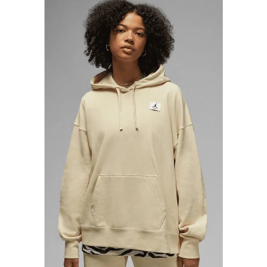 Женский худи с капюшоном оверсайз из флиса Jordan Flight Fleece Nike, Бежевый