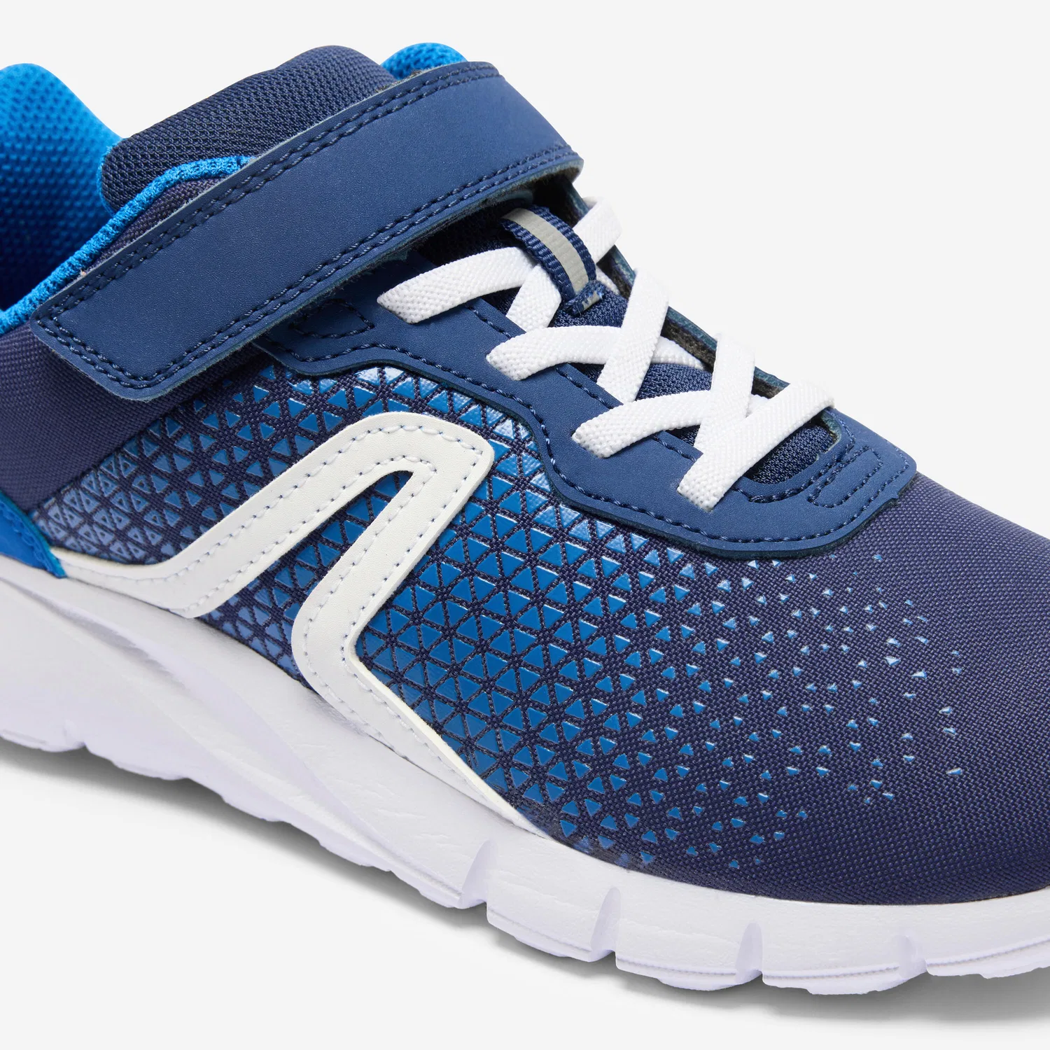 Детские кроссовки с липучкой Fitnessschuhe Soft 140 Decathlon, Navyblau Konigsblau Weiss — фото 3