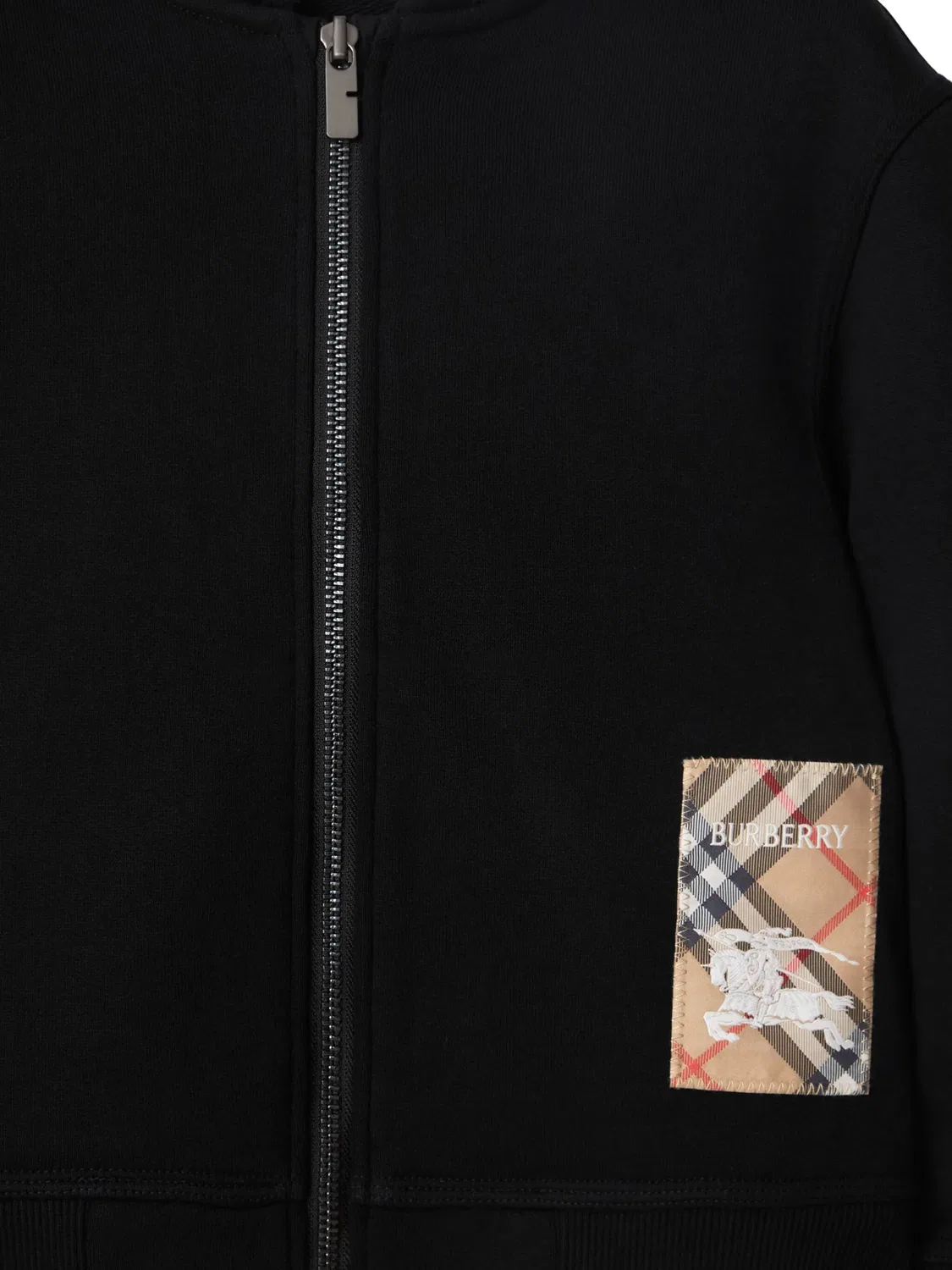 Худи с логотипом и застежкой спереди Burberry, черный — фото 3