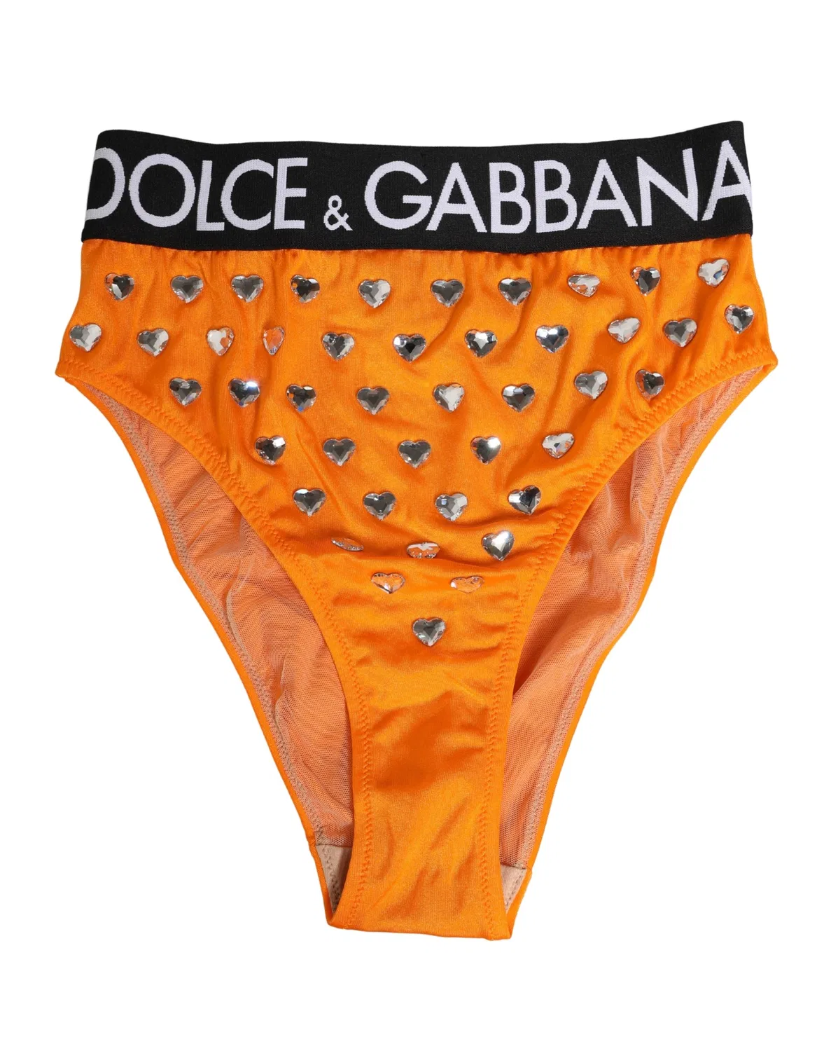 Женские трусы с высокой посадкой с логотипом Orange Crystal Dolce & Gabbana, Orange — фото 2