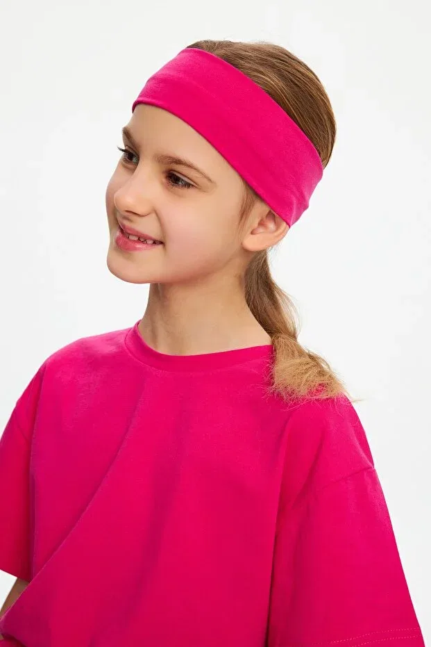 Детский комплект футболок из хлопка с косынкой Sportswear Babygiz, Fuchsia-Fuchsia — фото 3