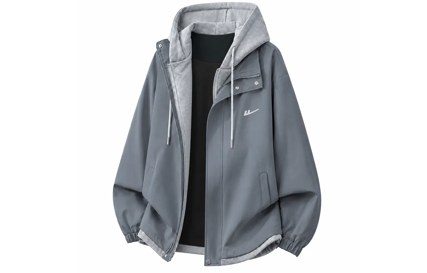 Детский худи с капюшоном Haze Blue+Light Heather Gray WARRIOR