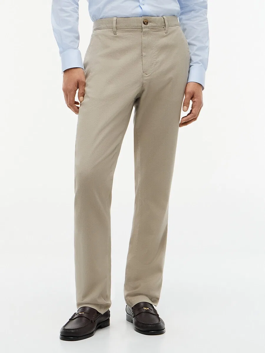 Брюки-чиносы TOMMY HILFIGER Regular 'Denton Straight Textured' бежевого цвета — фото 2