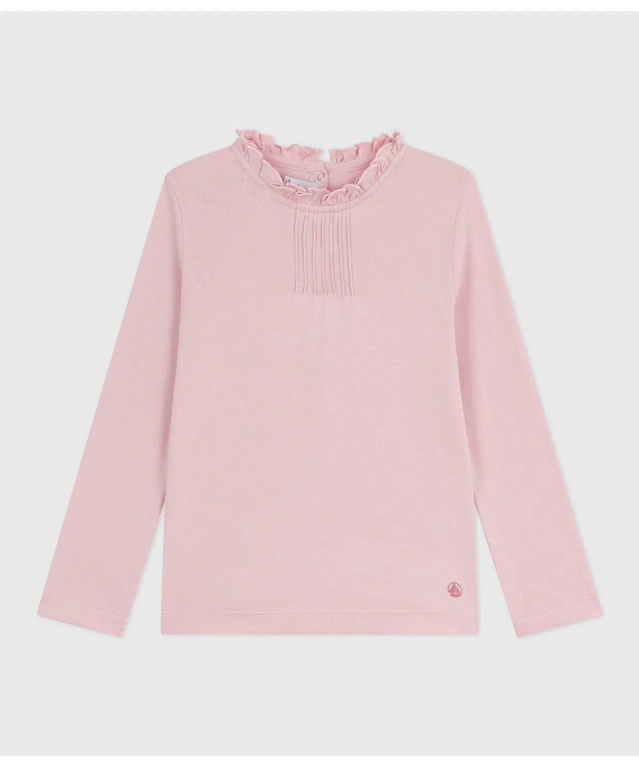 Детская футболка с длинным рукавомс принтом PETIT BATEAU, Light Pink