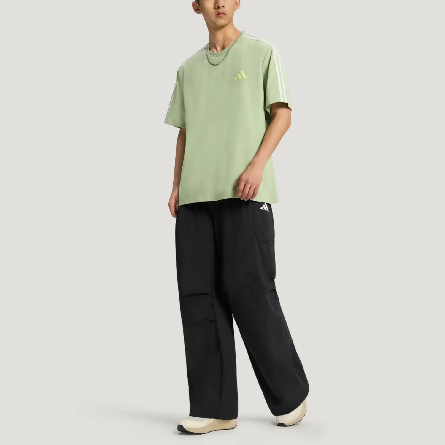 Карго брюки wide leg, Adidas, Black — фото 4