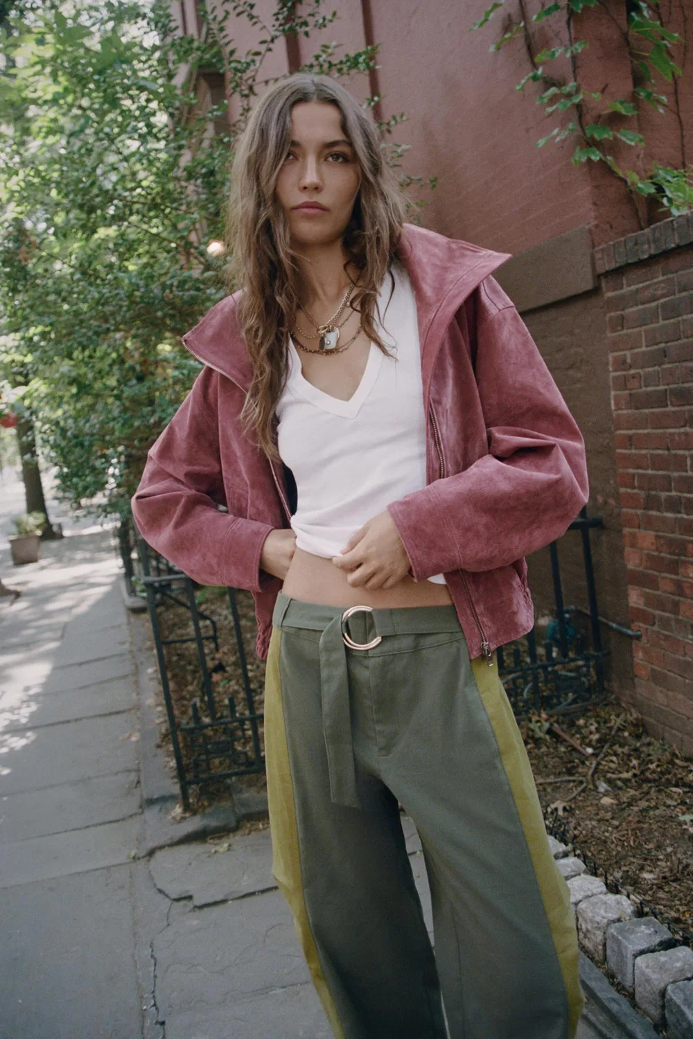 Брюки контрастного цвета ZARA, Light beige — фото 2