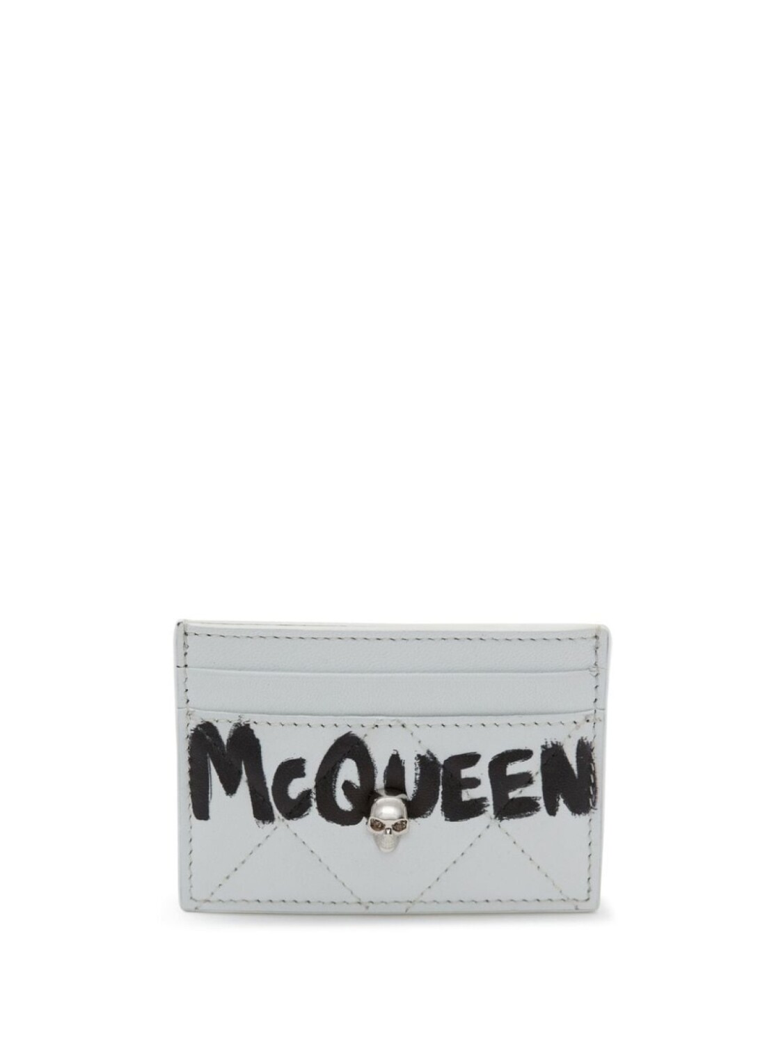 

Alexander McQueen стеганый картхолдер с логотипом, белый