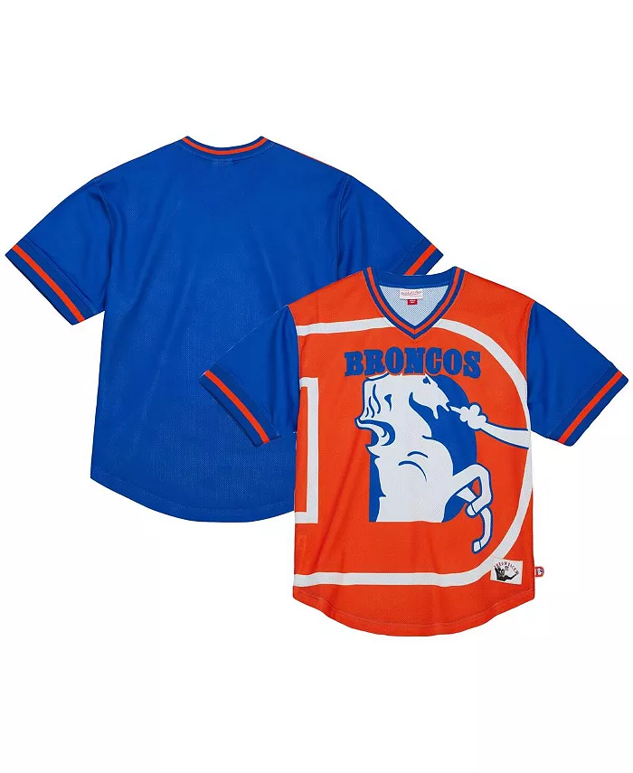 

Мужская футболка Royal Denver Broncos Jumbotron 3.0 с V-образным вырезом и сетчатой тканью Mitchell & Ness