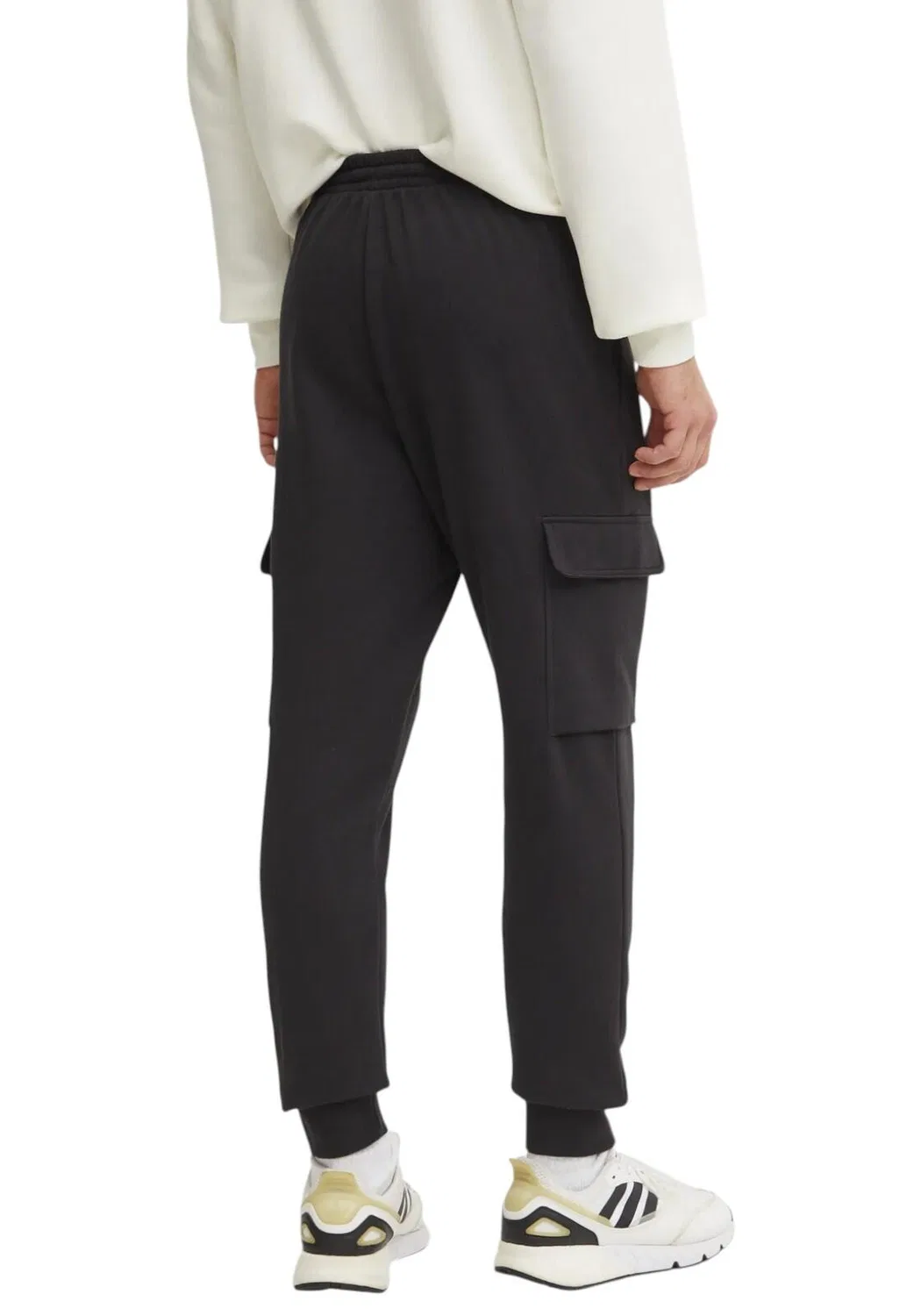 Мужские тренировочные штаны с карго-карманами Feelcozy Fleece Cargohose Adidas, Schwarz Weiss — фото 2