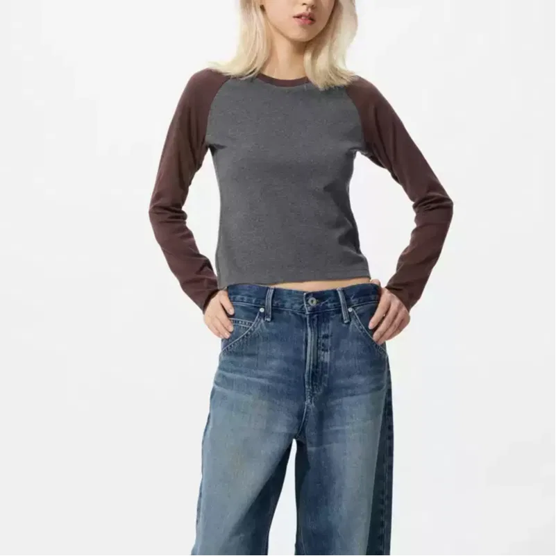 Женская футболка с круглым вырезом Chestnut UNIQLO, Chestnut — фото 3