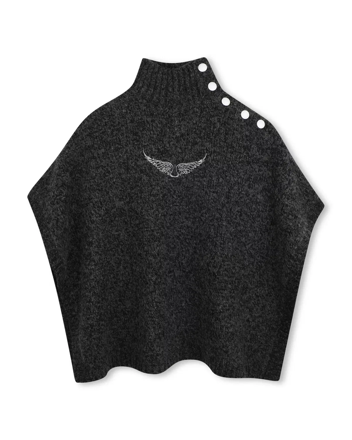 Детское пончо для девочек с вышивкой Zadig & Voltaire, Gris Oscuro
