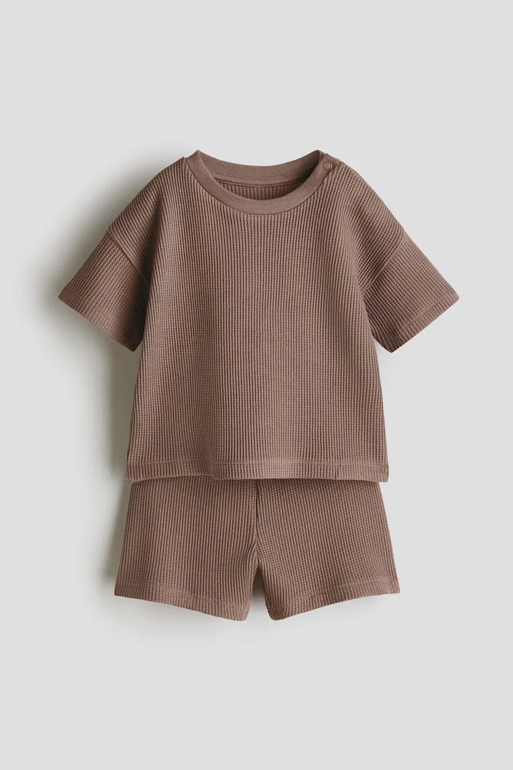 Комплект из двух предметов из хлопка с вафельной текстурой H&M, Braun