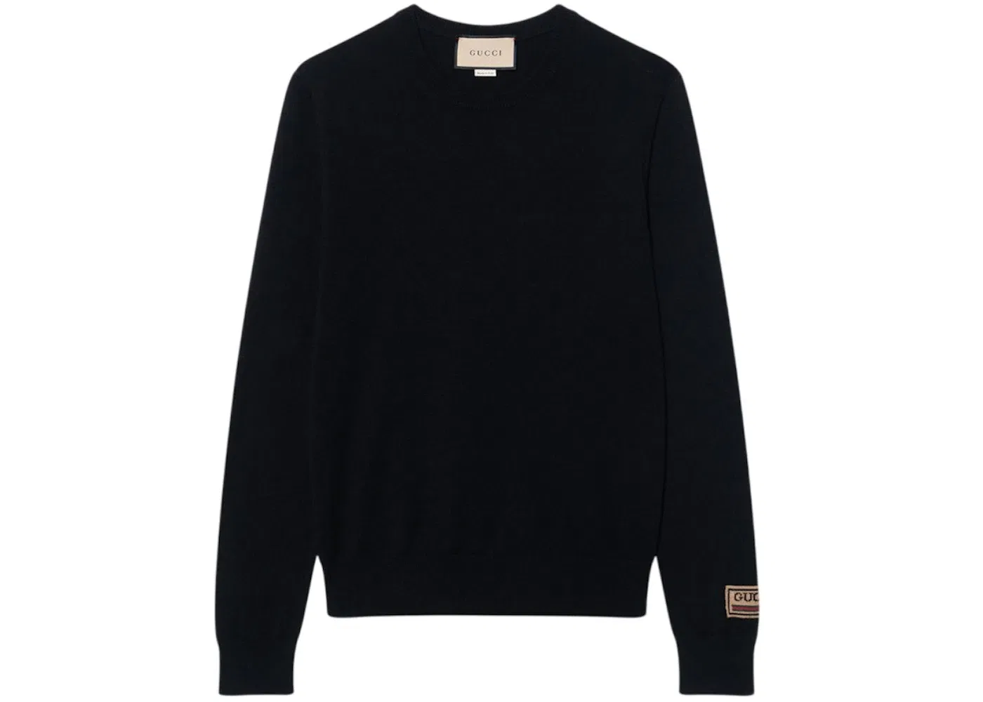 Мужской джемпер из кашемира и шерсти с жаккардовым логотипом Gucci, Black